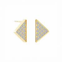Geometric gold Supera earrings with pavé accents