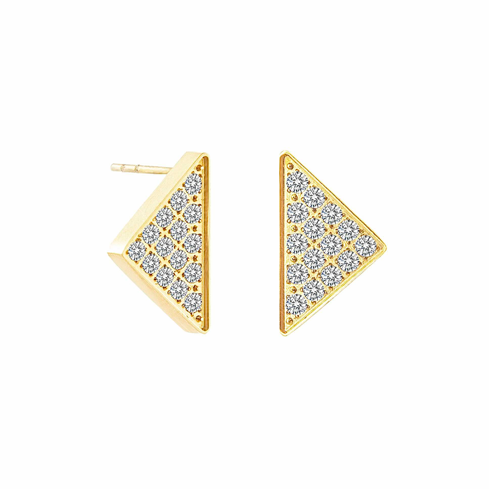 Large Geometric Pavé Supera Gold Earrings