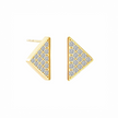 Large Geometric Pavé Supera Gold Earrings