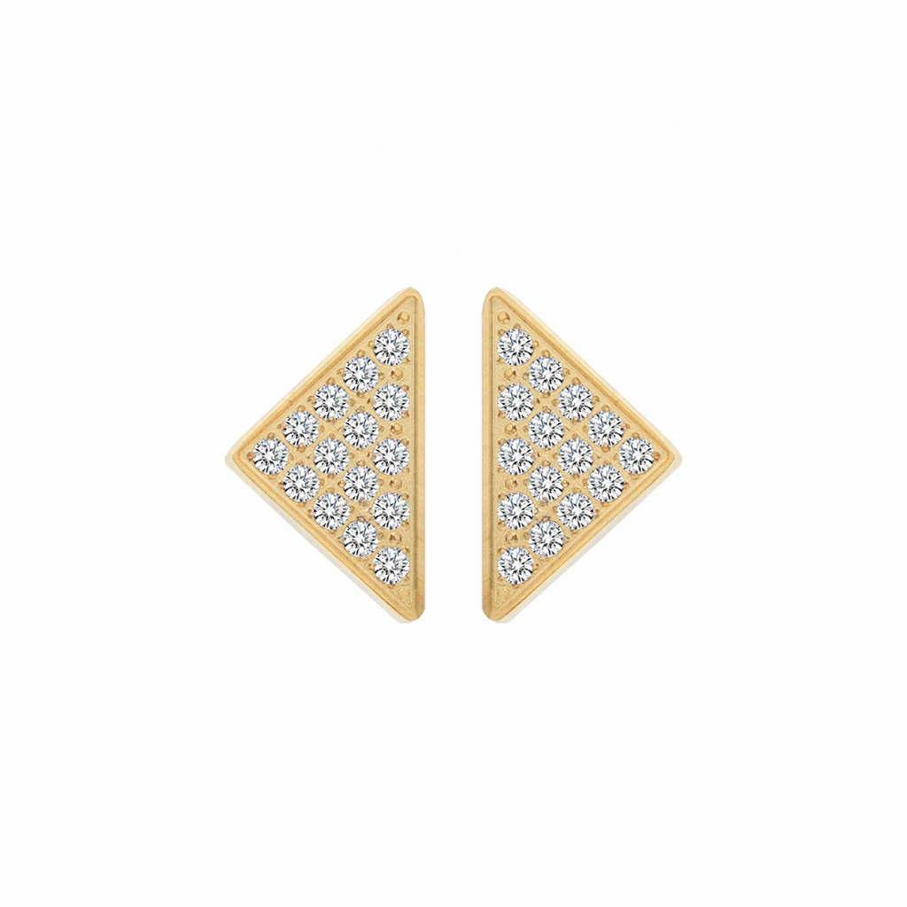 Geometric gold Supera earrings with pavé accents