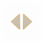 Geometric gold Supera earrings with pavé accents