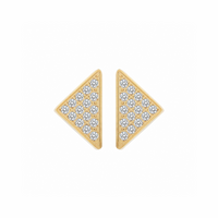 Geometric gold Supera earrings with pavé accents