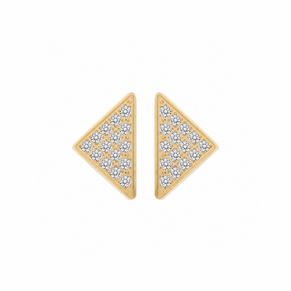 Geometric gold Supera earrings with pavé accents