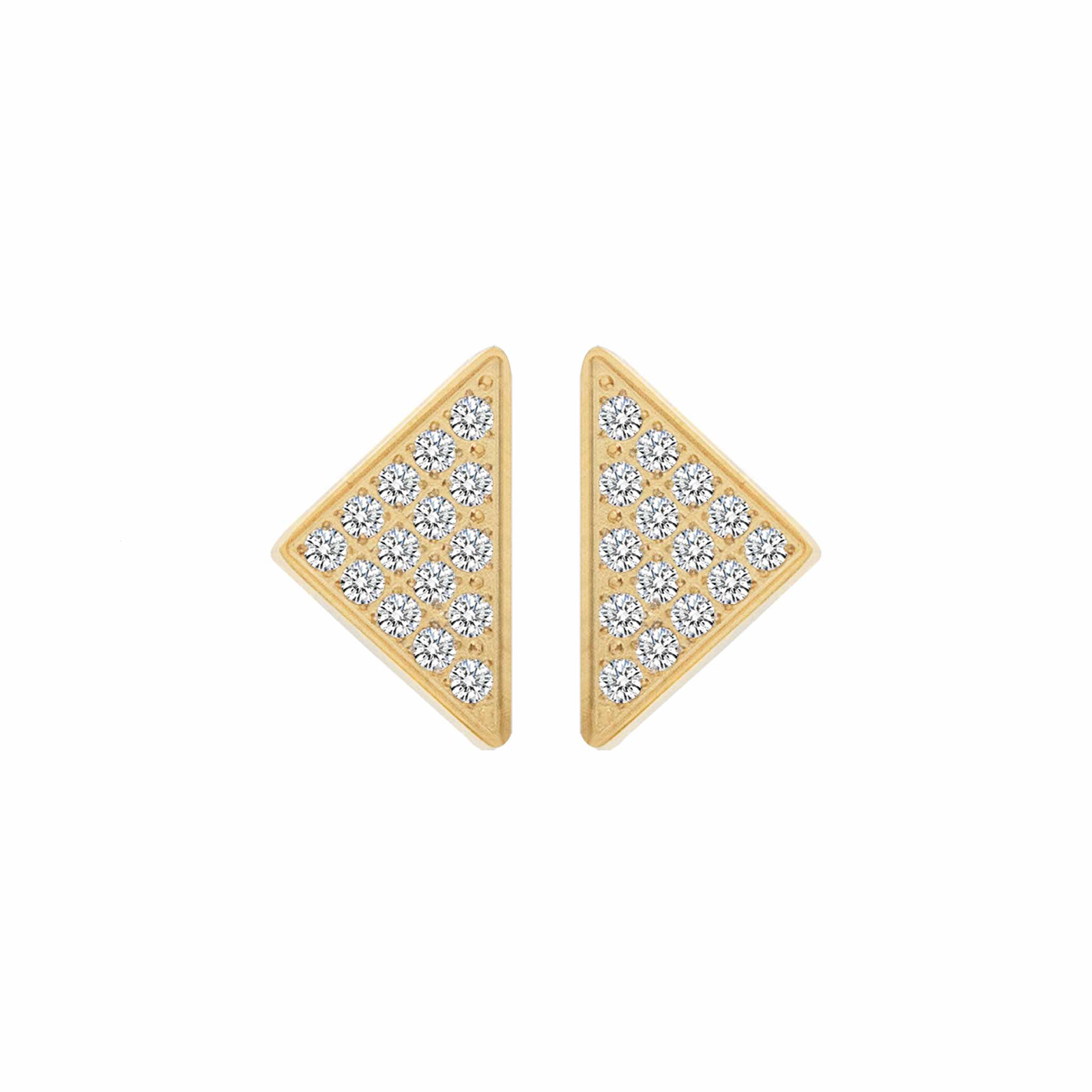 Large Geometric Pavé Supera Gold Earrings
