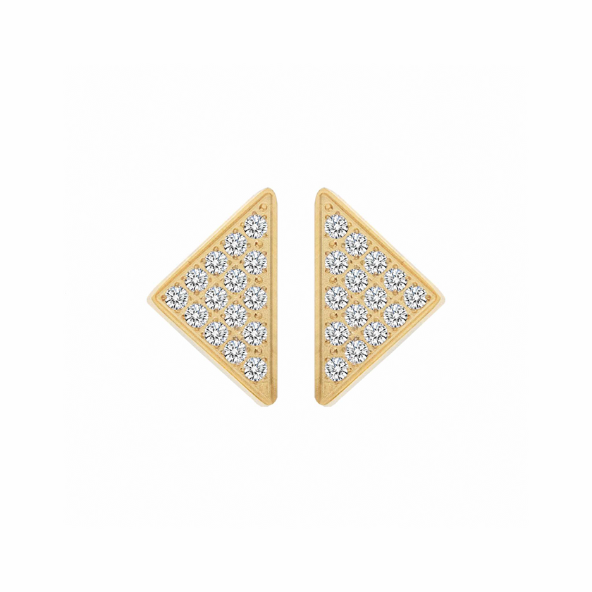 Large Geometric Pavé Supera Gold Earrings