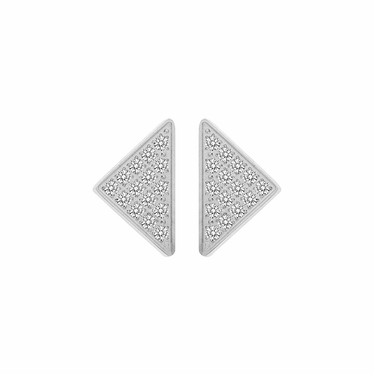 Geometric silver Supera earrings with pavé accents