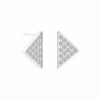 Geometric silver Supera earrings with pavé accents