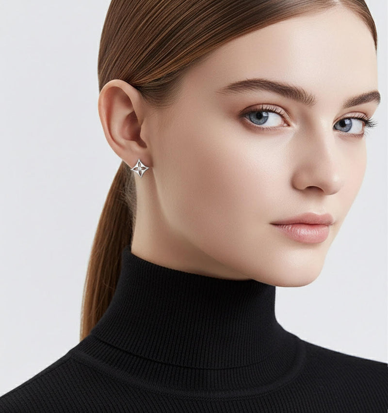 Stainless steel Floro earrings