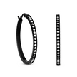 Unique Black Pavé 42-Stone Classic Medium Hoop Earrings