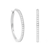Stylish Pavé 42-Stone Classic Medium Hoop Earrings