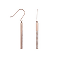 Rose gold dangling bar earrings with 14 pavé stones