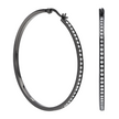 Striking Black Pavé 146-Stone Big Hoop Earrings