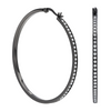 Striking Black Pavé 146-Stone Big Hoop Earrings