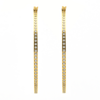 Gold hoop earrings with pavé stones