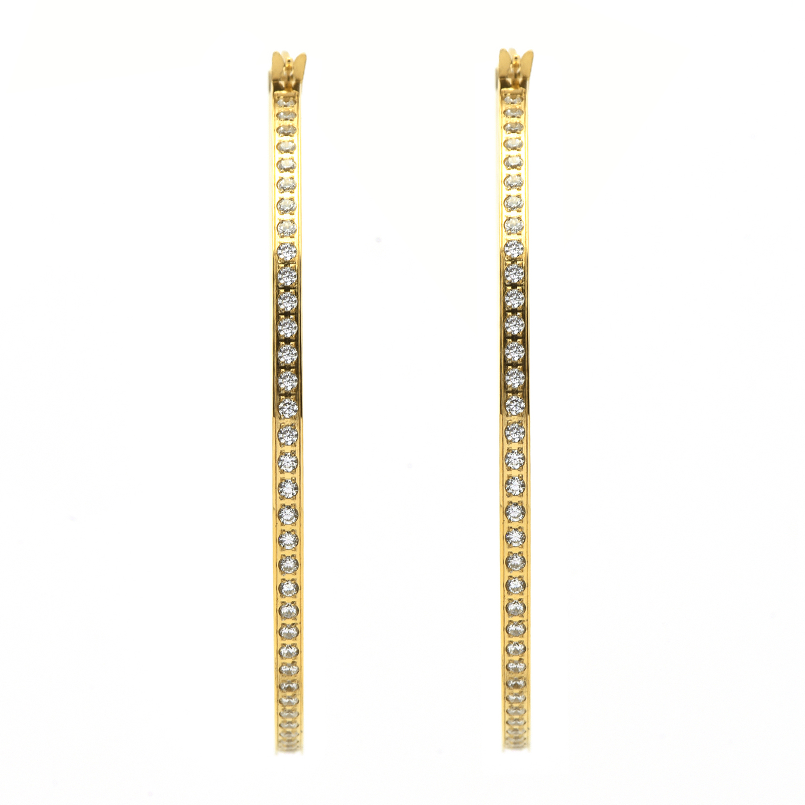 Glamorous Gold Pavé 146-Stone Big Hoop Earrings