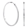 Flawless Silver Pavé 146-Stone Big Hoop Earrings