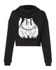 Feminine Plump Cat Cropped Hoodie