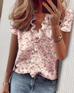 Chic Short Sleeved Ruffle Top