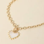 Mother-of-Pearl Heart Toggle Necklace