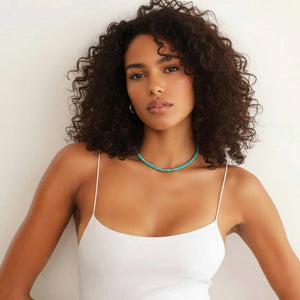 Effortless Azure Beaded Necklace