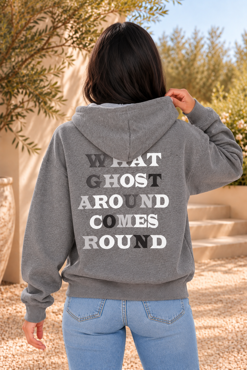 Halloween Ghost Graphic Print Hoodie