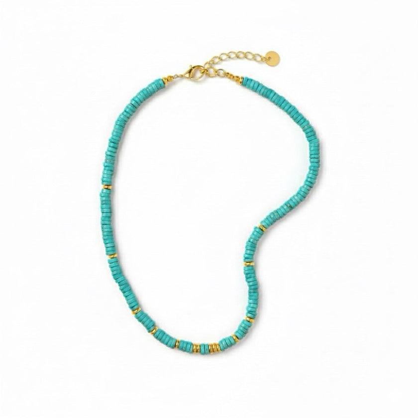 Effortless Azure Beaded Necklace