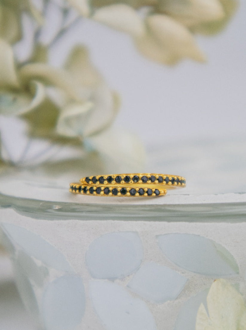 Serpentine gold wrap ring