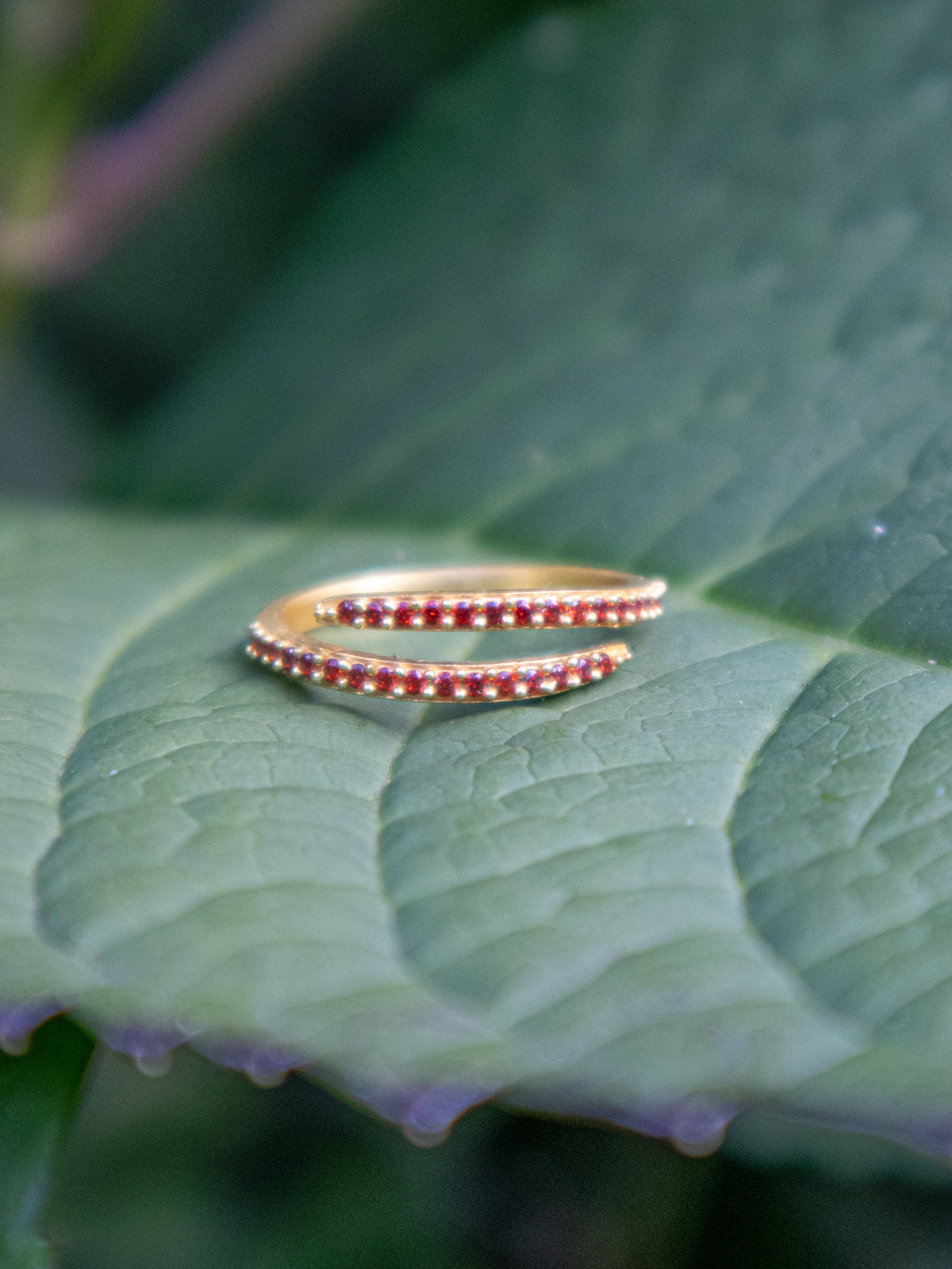 Serpentine gold wrap ring