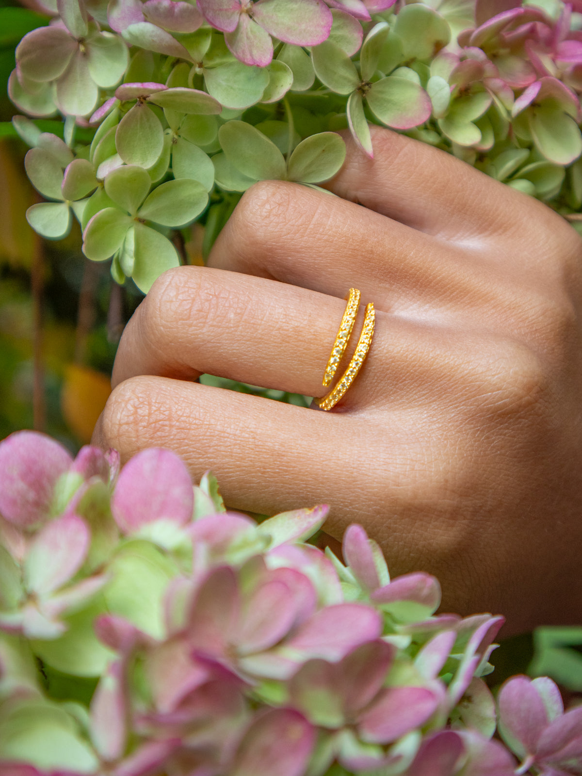 Serpentine gold wrap ring