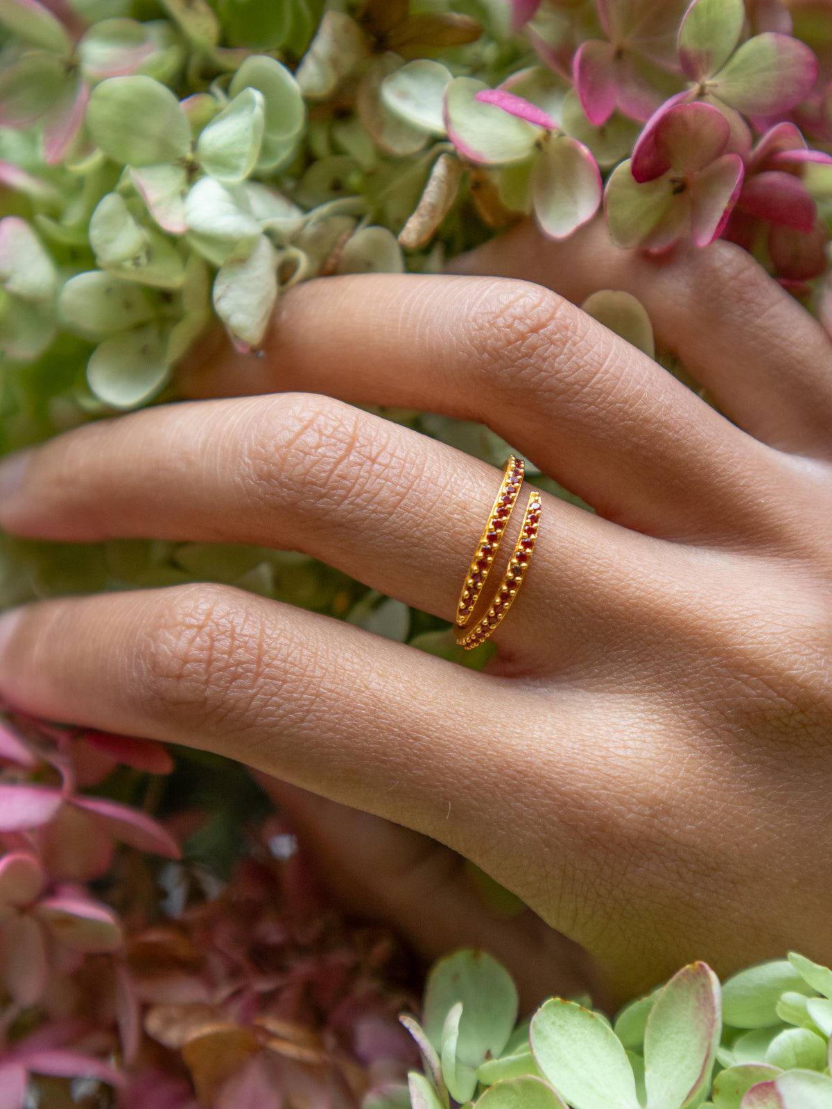 Serpentine gold wrap ring