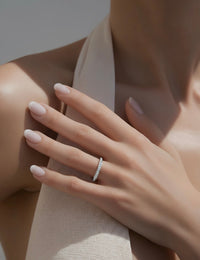 Thin-band stacking eternity ring