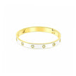 Brilliant 8-Stone White Enameled Gold Bangle