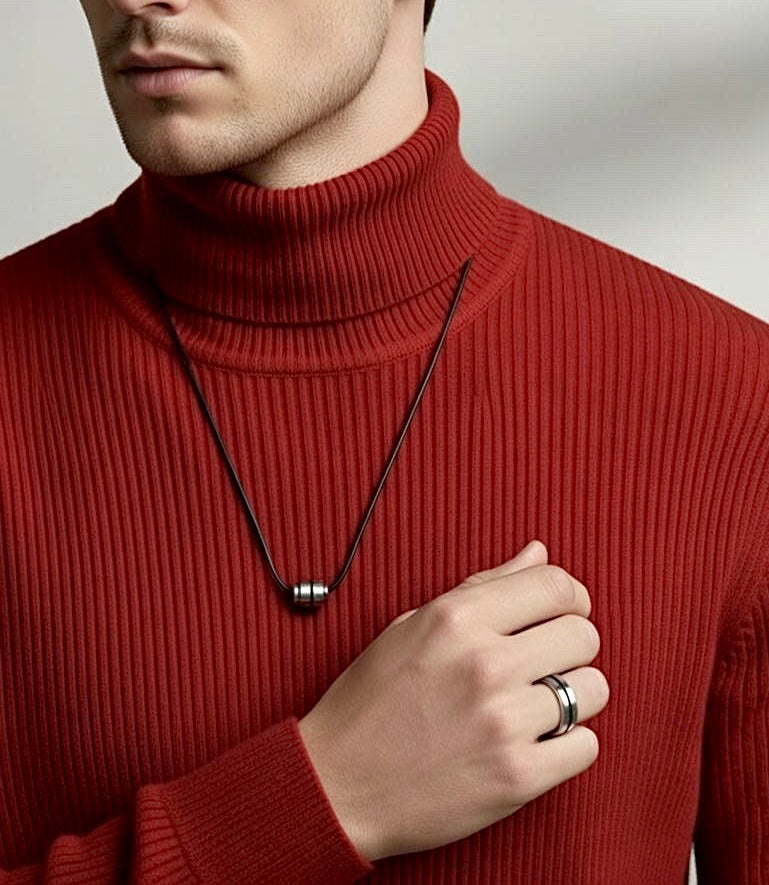 Designer Black Enamel Bearing Ring