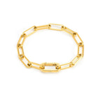 Jemma gold paperclip link bracelet in a small size