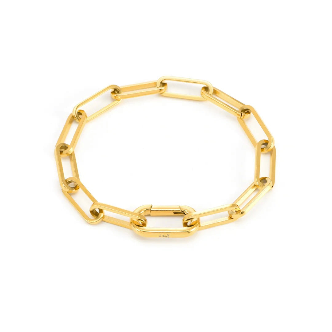 Jemma gold paperclip link bracelet in a small size