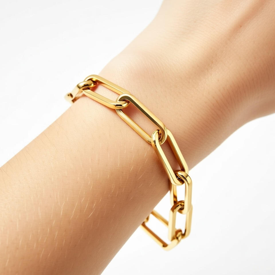 Jemma gold-plated paperclip-link bracelet