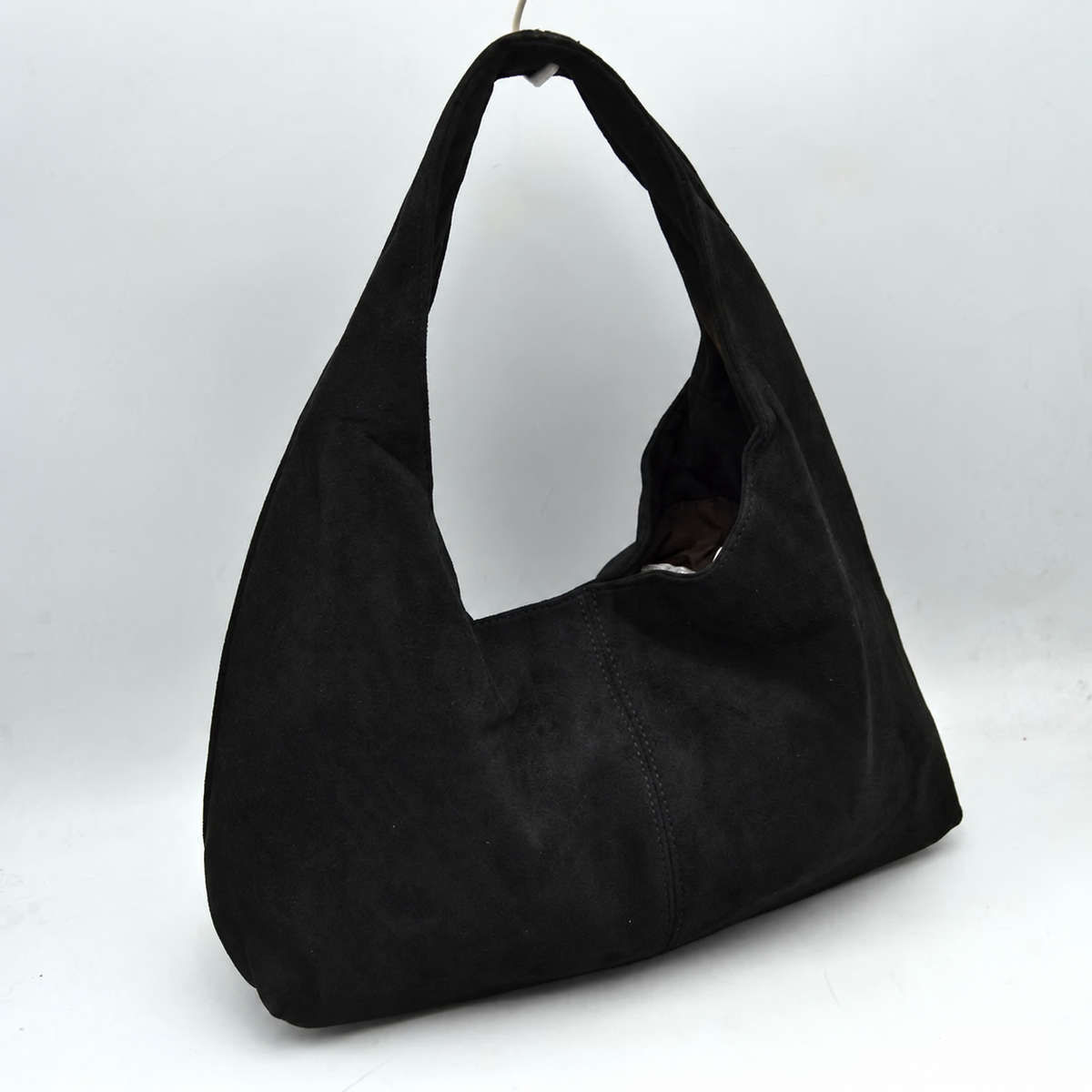 Minimalist Slouchy Hobo Shoulder Bag — black product view