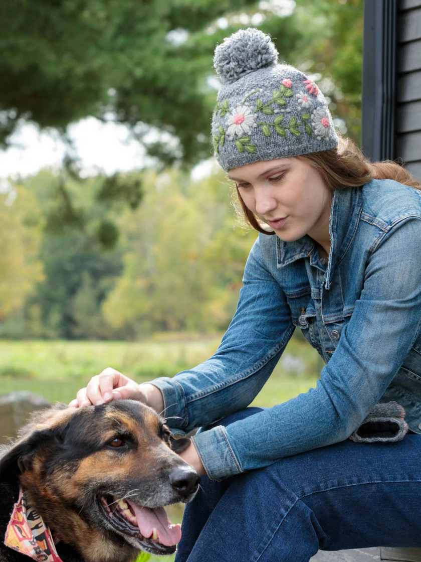 Adorable Olivia Wool Knit Embroidered Hat