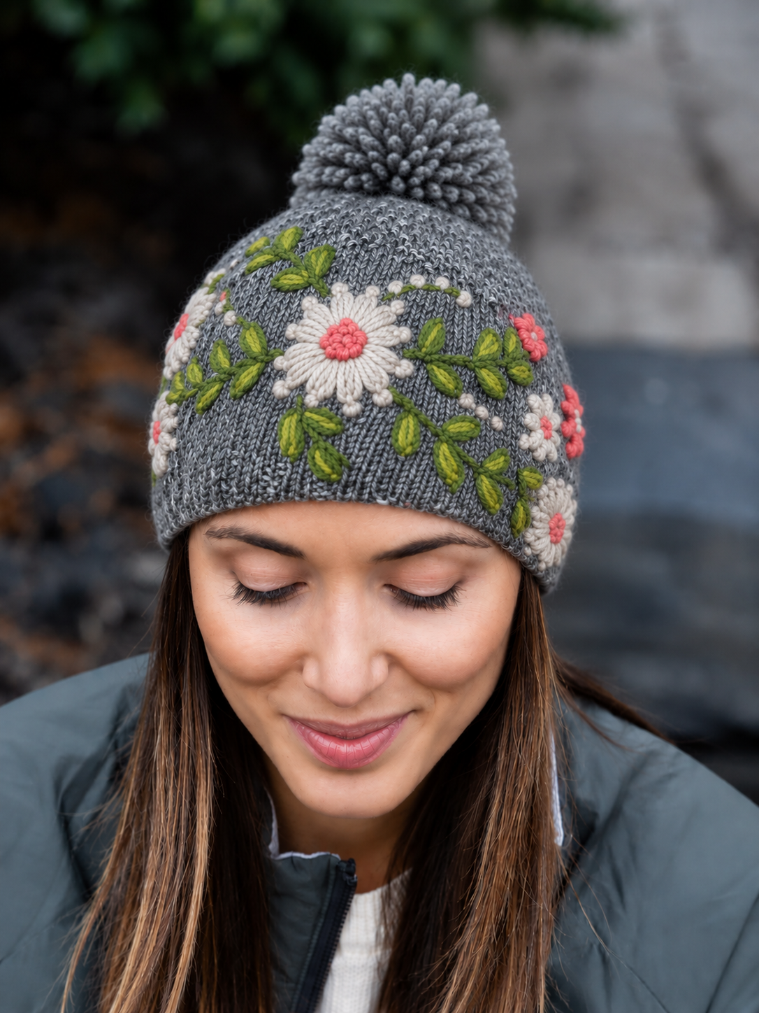 Olivia Wool Knit Embroidered Hat