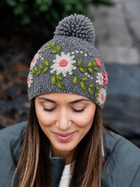 Olivia Wool Knit Embroidered Hat