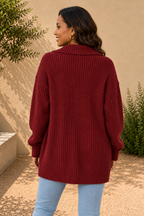 Oversized Button Front Knit Cardigan