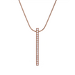 Modern Rose Gold 18-Stone Bar Pendant