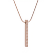 Modern Rose Gold 18-Stone Bar Pendant
