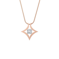 Rose gold Natal princess-cut tension pendant