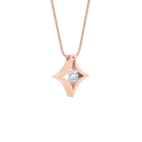 Rose gold Natal princess-cut tension pendant
