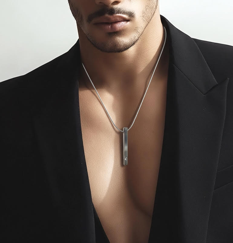 Supera stainless steel bar necklace