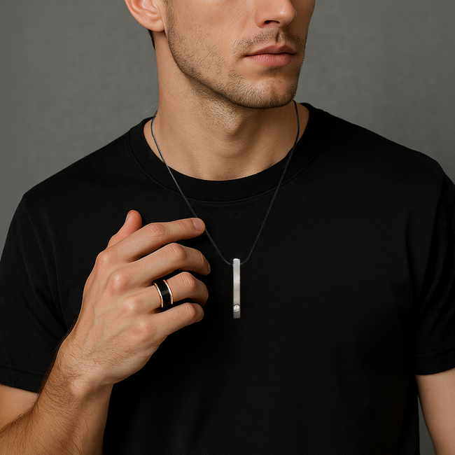Minimalist Supera Bar Stainless Steel Pendant Necklace