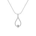 Larme solitaire pendant necklace with pavé accents
