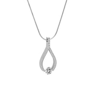 Larme solitaire pendant necklace with pavé accents