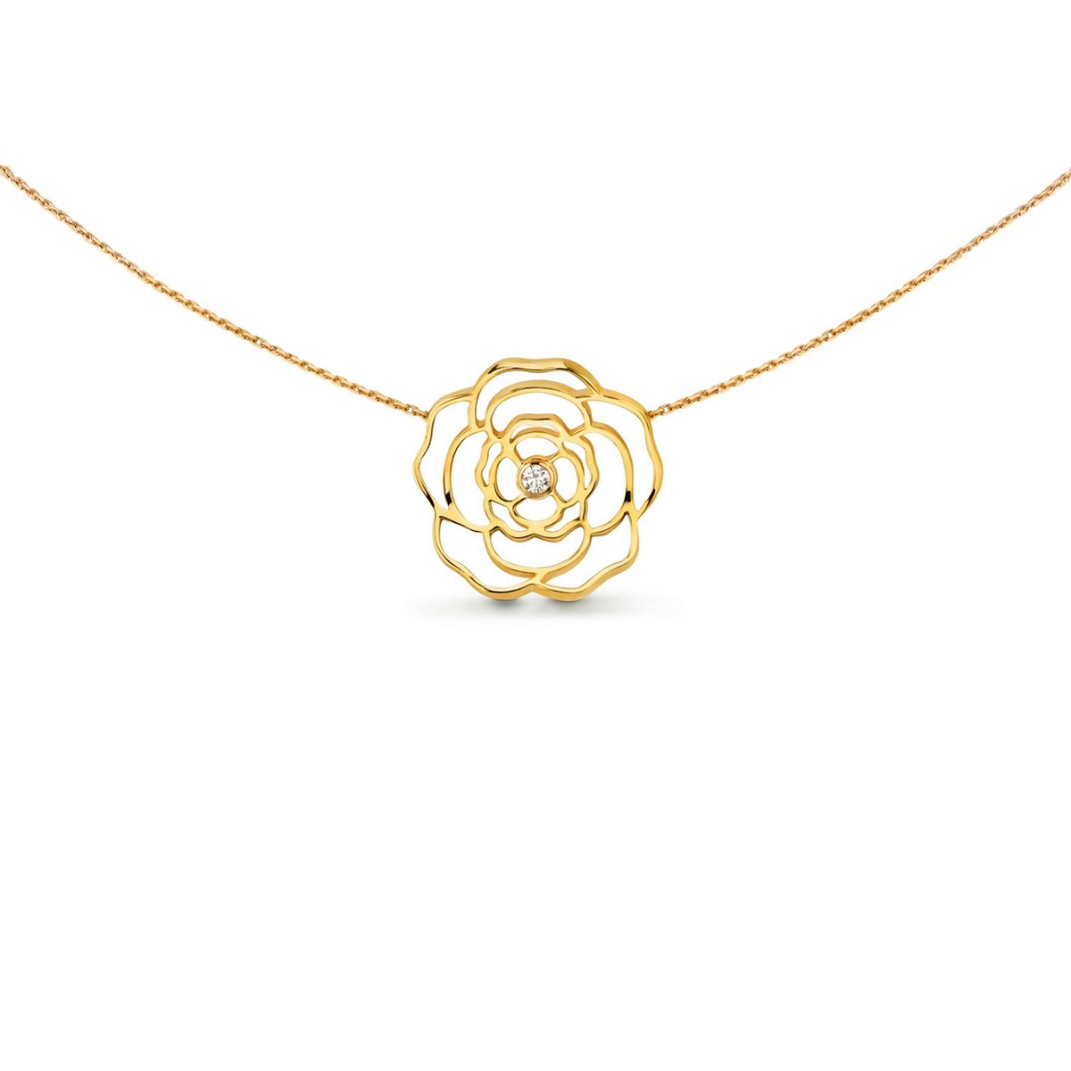 Rosé pendant necklace in gold